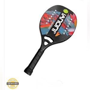 Ianoni Beach Tennis Racket Paddle BTR-9100 Carbon Fiber NEW Black OS